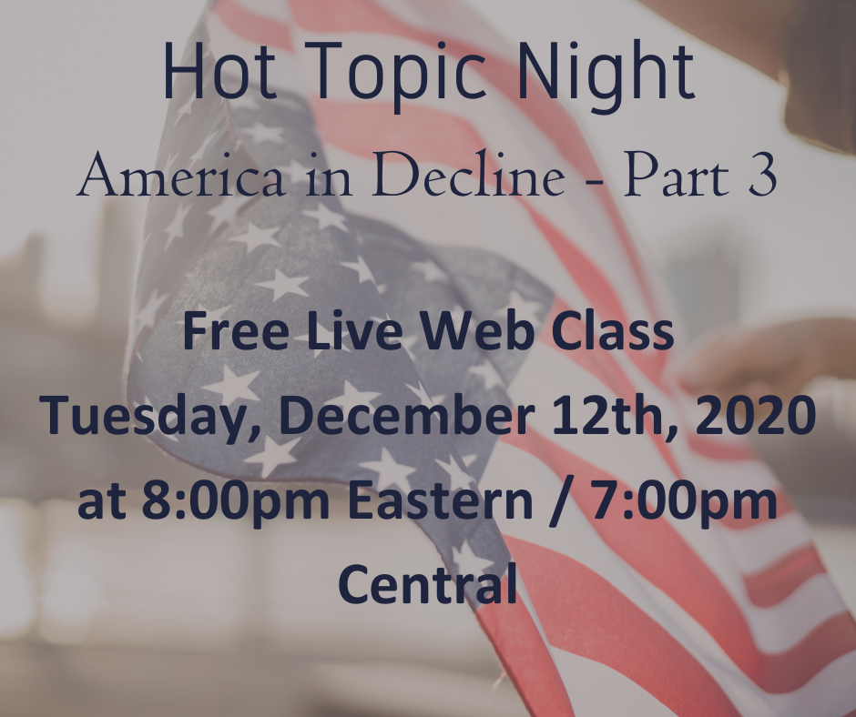 Our next FREE hot topic night is next Tuesday! Register at: https://www.bigmarker.com/ICM_College/ICM-Hot-Topic-Night-America-in-Decline-Part-3#america #church #morality #judgementofabandonment