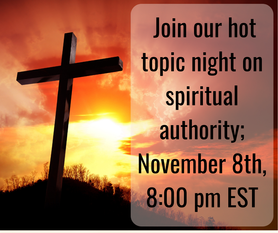 Register to attend our free special topic night next Tuesday! During this session, we will discuss the topic of understanding spiritual authority and answer your questions.Register at https://rb.gy/nskb0m