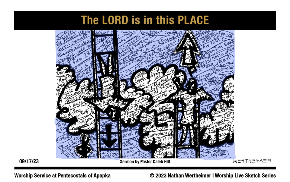 Please click here to see this past weekend's Worship Live Sketch Series entitled "The LORD is in this PLACE" with sermon by Pastor Caleb Hill at Pentecostals of Apopka Church. Artwork by Nathan Wertheimer. #nathanwertheimer #poaapopka #pentecostalsofapopka #upci #flupci #flupciyouth
