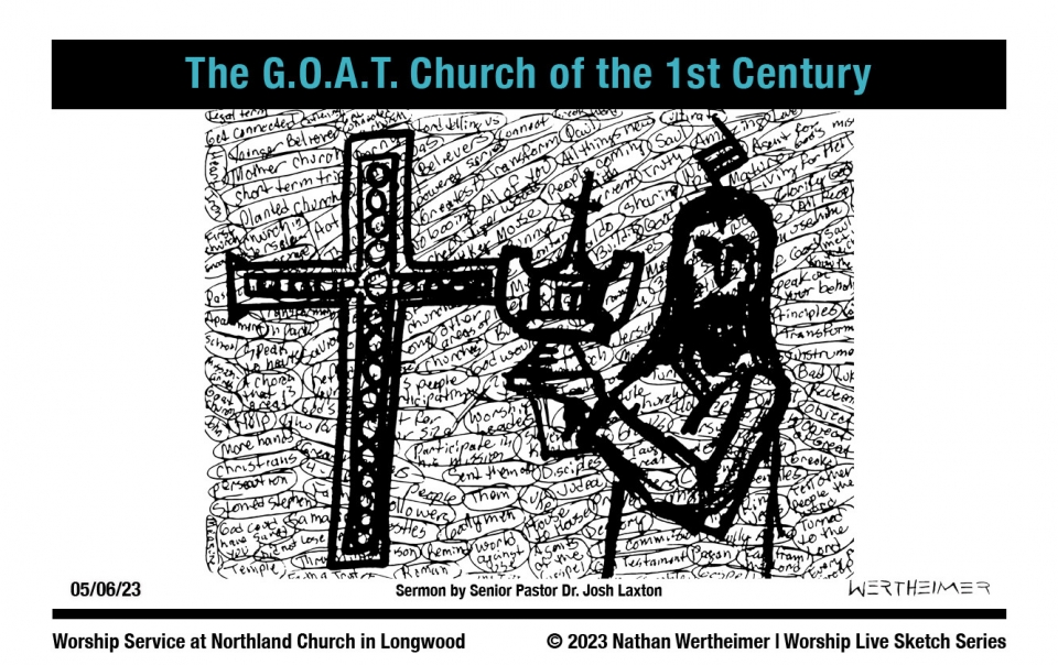 Please click on this image to view this past weekend’s Worship Live Sketch Series entitled "The G.O.A.T. Church of the 1st Century" with sermon by Senior Pastor Dr. Josh Laxton at Northland Church in Longwood, Florida. Artwork by Nathan Wertheimer. #northlandchurch #nathanwertheimer