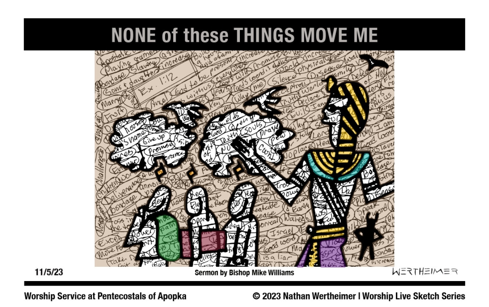 Please click here to see this past weekend's Worship Live Sketch Series entitled "NONE of these THINGS MOVE ME" with sermon by Bishop Mike Williams at Pentecostals of Apopka Church. Artwork by Nathan Wertheimer. #nathanwertheimer #poaapopka #pentecostalsofapopka #upci #flupci #flupciyouth