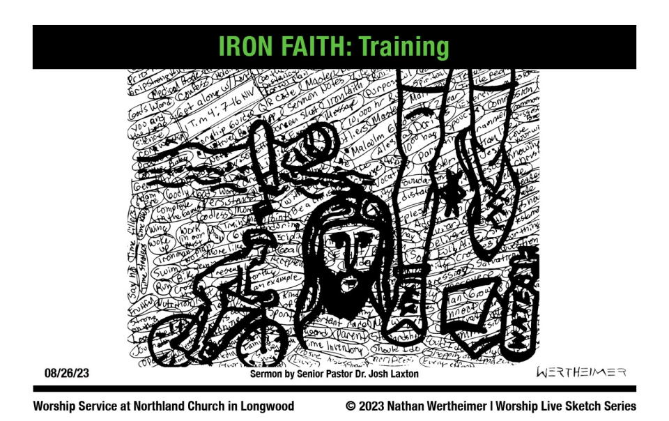 Please click here to see a past weekend's Worship Live Sketch Series entitled "IRON FAITH: Training" sermon by Senior Pastor Dr. Josh Laxton at Northland Church in Longwood, Florida. Artwork by Nathan Wertheimer. #northlandchurch #ironfaith