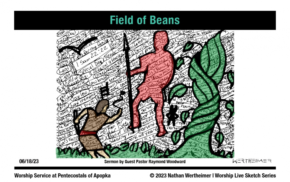 Please click on this image to view this weekend Worship Live Sketch Series entitled "Field of Beans" with sermon by Guest Pastor Raymond Woodward at Pentecostals of Apopka Church. Artwork by Nathan Wertheimer. #nathanwertheimer #poaapopka #pentecostalsofapopka #upci #flupci #flupciyouth