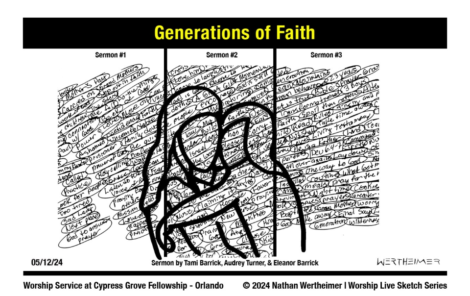 Please click here to see a past weekend's Worship Live Sketch Series entitled "Generations of Faith" with sermon by Tami Barrick, Audrey Turner, & Eleanor Barrick, from Cypress Grove Fellowship Church in South Orlando. Artwork by Nathan Wertheimer. #nathanwertheimer #mycgf #cypressgroveorlando #upci #flupci #flupciyouth