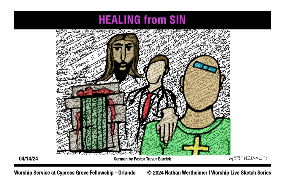 Please click here to see a past weekend's Worship Live Sketch Series entitled "HEALING from SIN" with sermon by Pastor Trevor Barrick from Cypress Grove Fellowship Church in South Orlando. Artwork by Nathan Wertheimer. #nathanwertheimer #mycgf #cypressgroveorlando #upci #flupci #flupciyouth