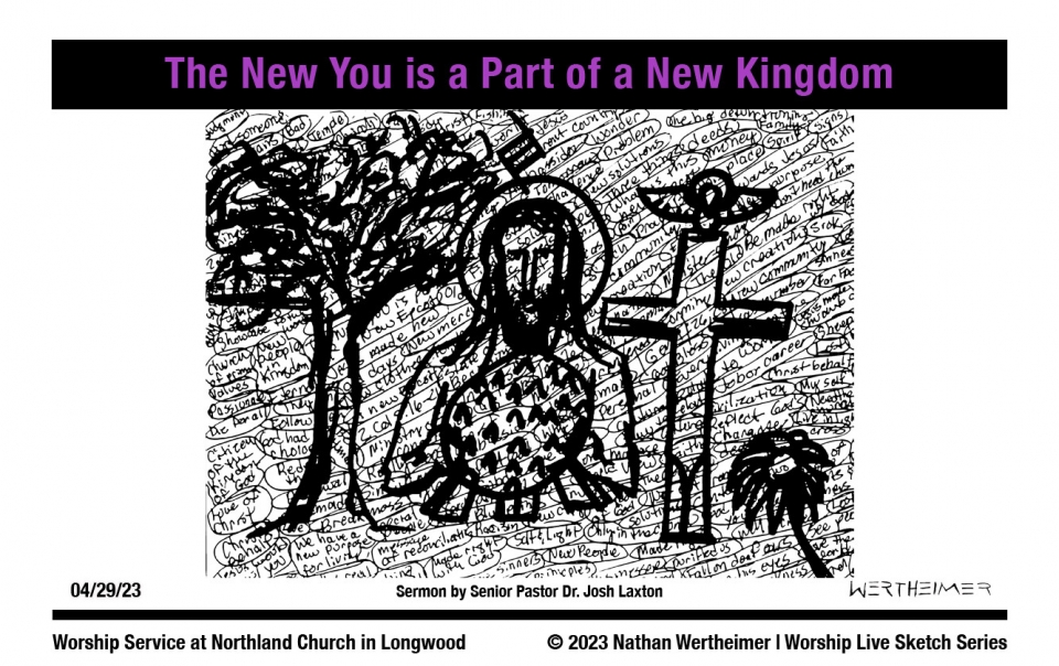 Please click on this image to view this past weekend’s Worship Live Sketch Series entitled "The New You is Part of a New Kingdom" with sermon by Senior Pastor Dr. Josh Laxton at Northland Church in Longwood, Florida. Artwork by Nathan Wertheimer. #northlandchurch #nathanwertheimer