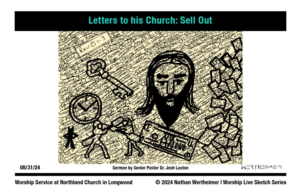 Please click here to see a past weekend's Worship Live Sketch Series entitled "Letters to his Church: Sell Out" sermon by Senior Pastor Dr. Josh Laxton at Northland Church in Longwood, Florida. Artwork by Nathan Wertheimer. #northlandchurch