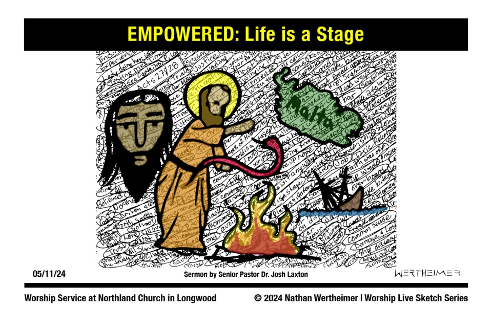 Please click here to see a past weekend's Worship Live Sketch Series entitled "EMPOWERED: Life is a Stage" sermon by Senior Pastor Dr. Josh Laxton at Northland Church in Longwood, Florida. Artwork by Nathan Wertheimer. #northlandchurch