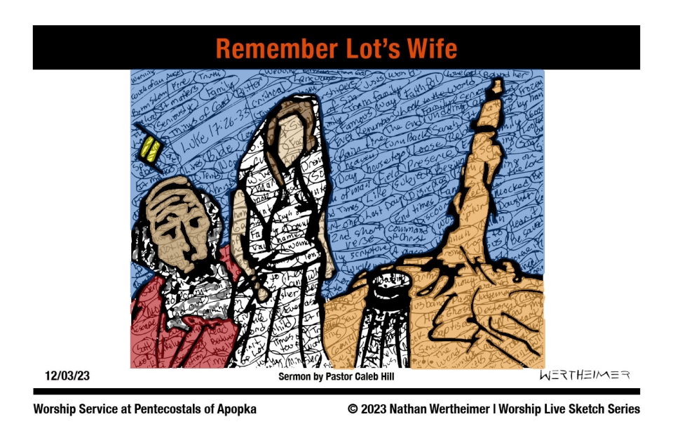 Please click here to see this past weekend's Worship Live Sketch Series entitled "Remember Lot's Wife" with sermon by Pastor Caleb Hill at Pentecostals of Apopka Church. Artwork by Nathan Wertheimer. #nathanwertheimer #poaapopka #pentecostalsofapopka #upci #flupci #flupciyouth